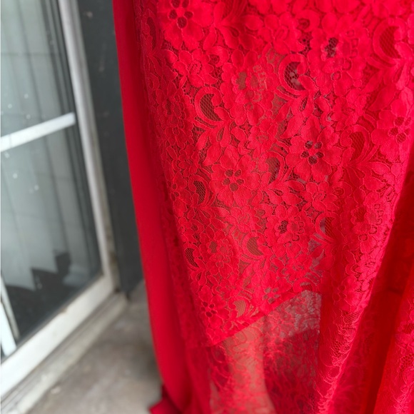 NWT Express Red Lace Halter Maxi - Picture 4 of 9